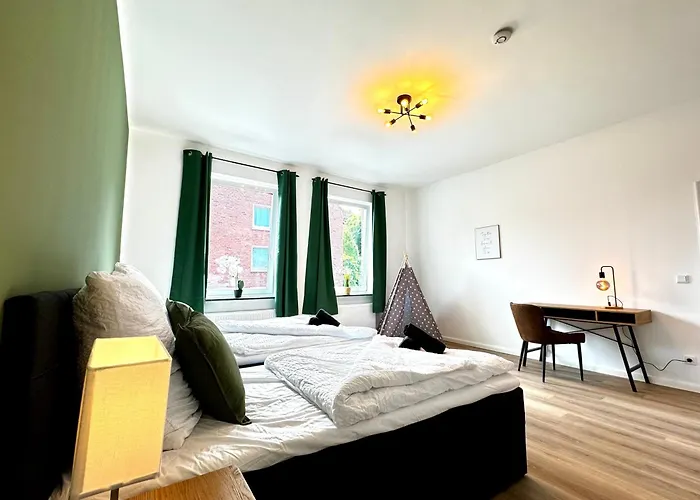 公寓 Zentrale, Familienfreundliche Nahe Hbf, Ideal Fuer Geschaeftsreisen Und Stadterkundungen 埃姆登